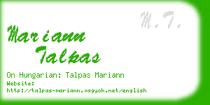 mariann talpas business card